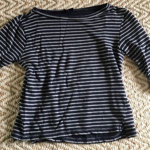 Topshop blue and white striped boating top size 6
